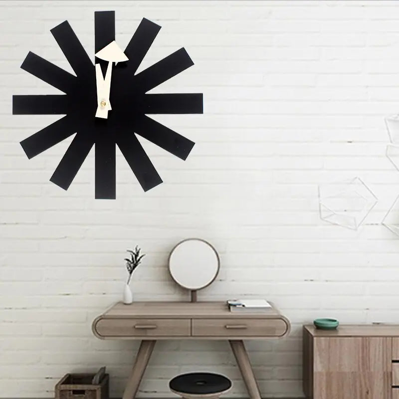 Classic Black Quartz Wall Clock - Nordic Home Decor