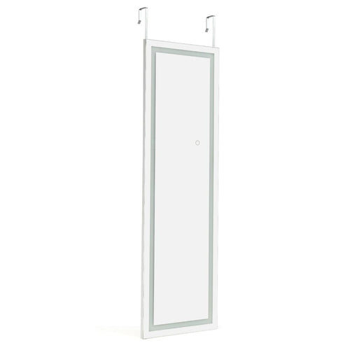 Miroir Mural LED Miroir Pleine Longueur Lumineux À 3 Couleurs Cadre En MDF 120 X 37Cm Blanc